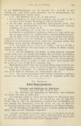XII. Abschnitt. Schul-Angelegenheiten