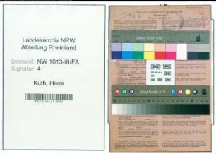 Entnazifizierung Hans Kuth , geb. 05.06.1906 (Kaufmann)