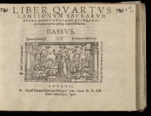 Liber quartus cantionum sacrarum ... quinque et sex vocum. Bassus