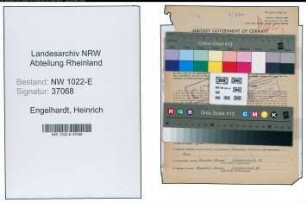 Entnazifizierung Heinrich Engelhardt , geb. 04.10.1900 (Techniker)