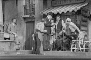 Szenenbilder aus "Gottes liebe Kinder" von M. Pagnol, Regie B. Barlog, mit Nicklisch, Wiesner, Schröder, Roma Bahn u.a., Schillertheater Berlin, Uraufführung 14.06.1956