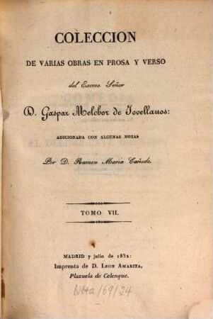 Colección de varias obras en prosa y verso. 7