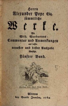 Alexander Pope sämmtliche Werke, 5