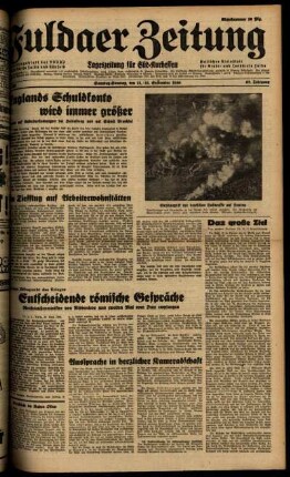 Ausgabe vom Samstag, den 21. September 1940.