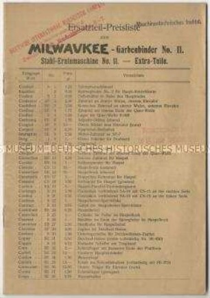 Getreideerntemaschinen der Milwoukee (Harvester Company) in USA
