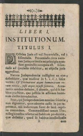 Liber I. Institutionum.