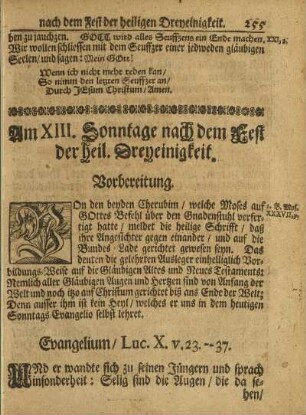 Am XIII. Sonntage nach dem Fest der heil. Dreyeinigkeit.