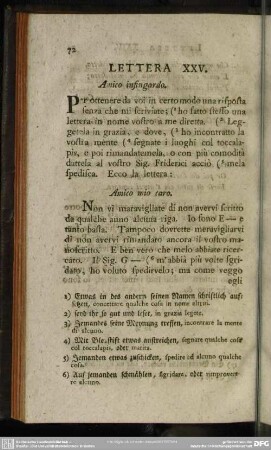 Lettera XXV. Amico insingardo