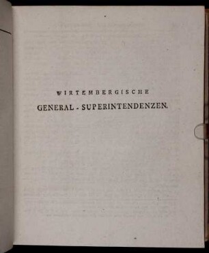 Wirtembergische General-Superintendenzen.