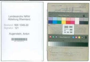 Entnazifizierung Anton Augenstein , geb. 03.03.1893 (Beamter)