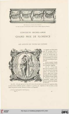 2: Concours Michel-Ange : Grand prix de Florence