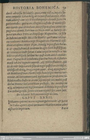 Caput XXXII. De Johanne Bohemorum rege decimo