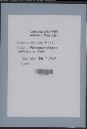 Bestallung des Küchenschreibers Johann Wolfgang Madlung zum Berg- und Hüttenschreiber im evangelischen Landesteil Nassau-Siegens