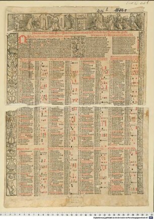 Almanach Doctoris Petri Burckhardi der ertzney auff die hohe des Polus .XLIX. grad : Nach Christi vnsers haylmachers gepurt M.CCCCC. vnd XVI. jar. Ist die gulden zal XVI. ...