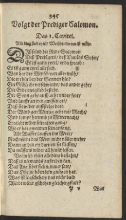 Volgt der Prediger Salomon.