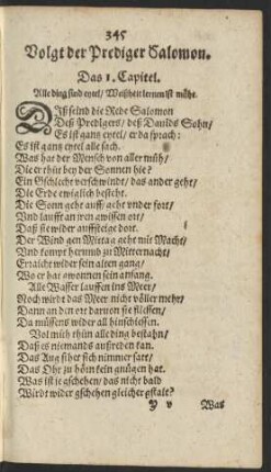 Volgt der Prediger Salomon.