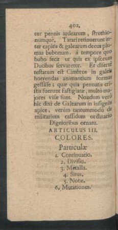 Articulus III. Colores
