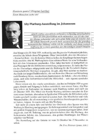 Aby-Warburg-Ausstellung im Johanneum