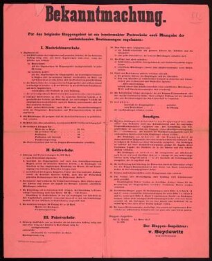 "Bekanntmachung" des beschränkten Postverkehrs für das belgische Etappengebiet (Za 3318)