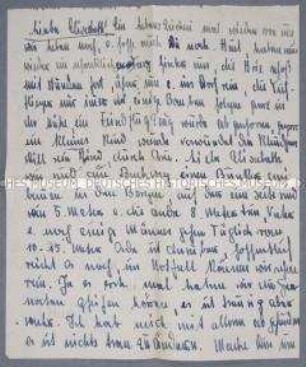 Handschriftlicher Brief aus den letzten Tagen des Zweiten Weltkrieges, u.a. zum Bau eines Bunkers (mit Kuvert)