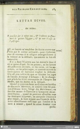 Lettre XCVIII. Au même