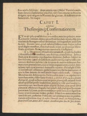 Caput I. exhibens Thesin ejusq[ue] Confirmationem.