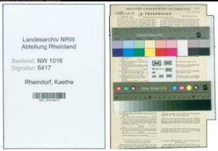 Entnazifizierung Kaethe Rheindorf , geb. 06.07.1898 (Schriftstellerin)