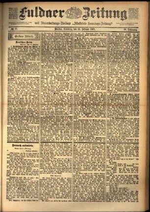 Erste Ausgabe vom Samstag, den 16. Februar 1901.