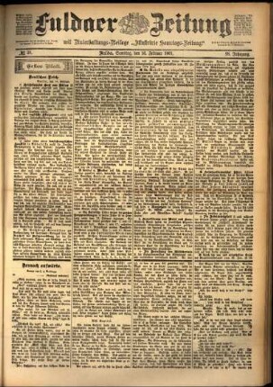 Erste Ausgabe vom Samstag, den 16. Februar 1901.