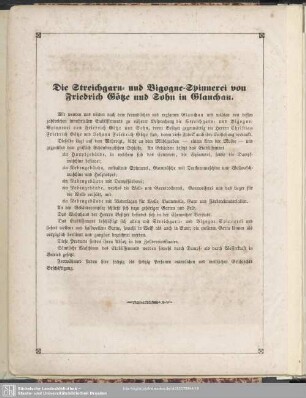 Die Streichgarn- und Vigogne-Spinnerei von Friedrich Götze und Sohn in Glauchau
