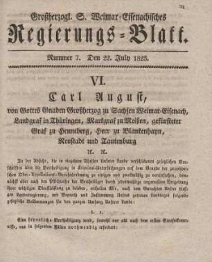 Nr. 7 : 22. July 1823