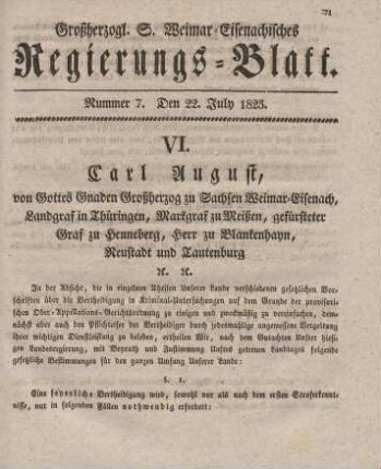 Nr. 7 : 22. July 1823