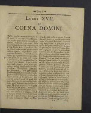 Locus XVII. de coena domini.
