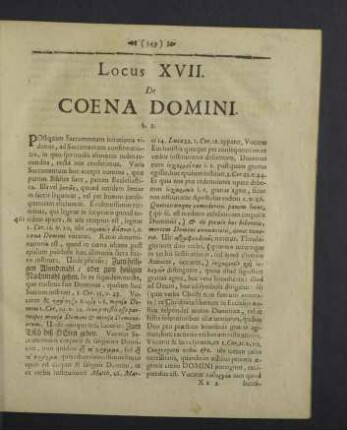 Locus XVII. de coena domini.