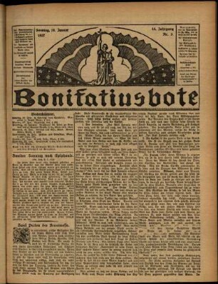 Erste Ausgabe vom Sonntag, den 16. Januar 1927.