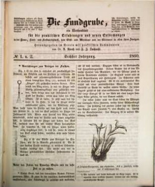 Die Fundgrube : Zeitschrift für die gesamten praktischen Bedürfnisse und Interessen des täglichen Lebens, 6. 1860