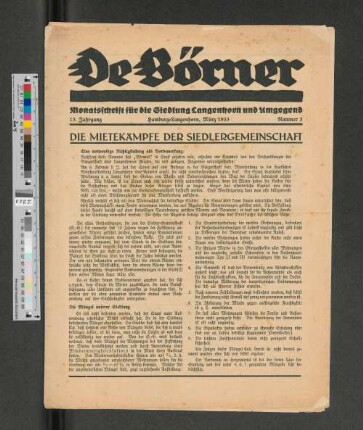 Die Mietekämpfe der Siedlergemeinschaft