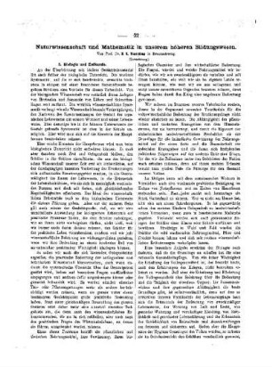 Naturwissenschaft und Mathematik in unserem Bildungswesen : (Fortsetzung)