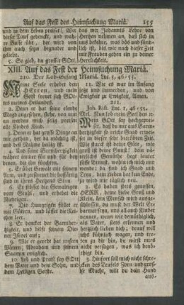 XIII. Auf das Fest der Heimsuchung Mariä