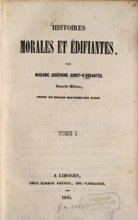 Histoires morales et édifiantes, 1