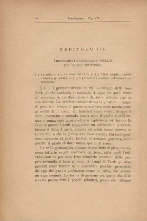 Capitolo III. Ordinamento politico e sociale dei popoli teutonici