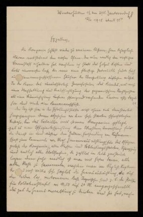 Nr. 48. Brief von Wilhelm Crönert an Ulrich von Wilamowitz-Moellendorff. [...] [Feldpost], 12.1.1915