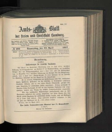 No. 102, 26. April 1917