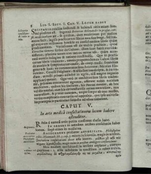 Caput V. In arte medica consultationem locum habere ostenditur