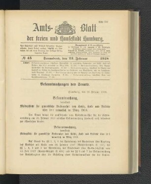 No. 45, 23. Februar 1918