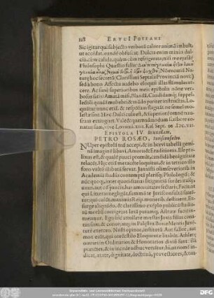 Epistola IV. Bruxellam. Petro Rosaeo, Iurisconsulto.
