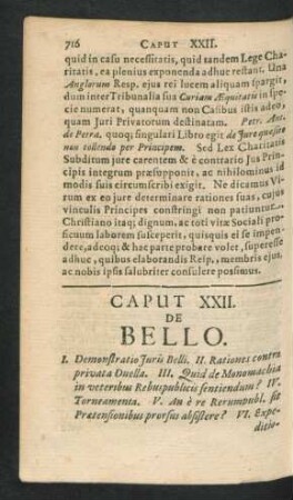 Caput XXII. De Bello.