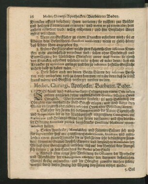 Medici, Chirurgi, Apothecker/ Barbierer/ Bader