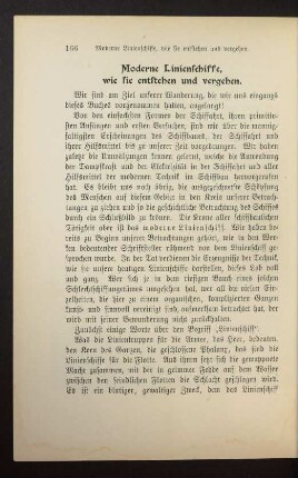 Moderne Linienschiffe, wie sie entstehen und vergehen.