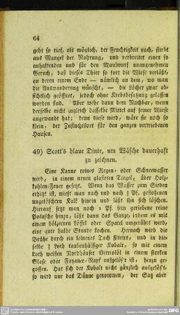 49. Scott´s blaue Dinte, um Wäsche dauerhaft zu zeichnen